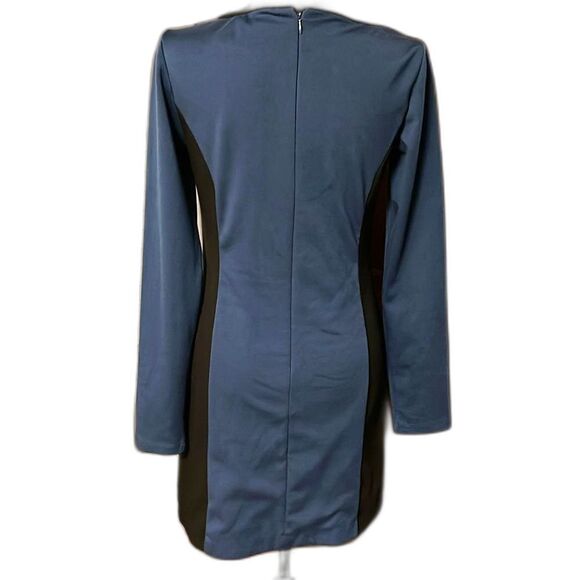 Laundry By Shelli Segal Blue & Black Long Sleeve Scoop Neck Dress size 4 - Picture 6 of 8